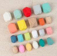 Load image into Gallery viewer, 30 Pcs Colorful Wooden Stacking Rock Toy Wholesale 4597430
