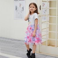 Load image into Gallery viewer, 6 Packs Kid Girl Sequins Unicorn Mesh Dress Wholesale 0815150
