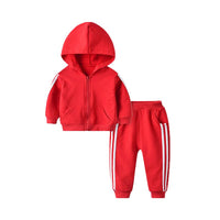 Load image into Gallery viewer, 2 Pieces Kid Unisex Tracksuit Side Stripe Hooded Jacket And Sweatpants Wholesale 6976147
