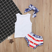 Load image into Gallery viewer, Baby Toddler American Dude Or Baby Outfit Tank Top Match Stripe Shorts Set Wholesale 9063020
