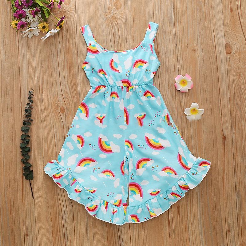 All Over Rainbow Print Cami Overall Jumpsuit Wholesale 2925950