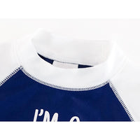 Load image into Gallery viewer, 3 PCS Boy Letter Fish Print Swimsuit Top Shorts Hat Wholesale 7164607
