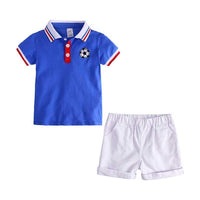 Load image into Gallery viewer, 2 Pieces Baby Boy Stripe Polo T-shirt &amp; Shorts Set Wholesale 087131
