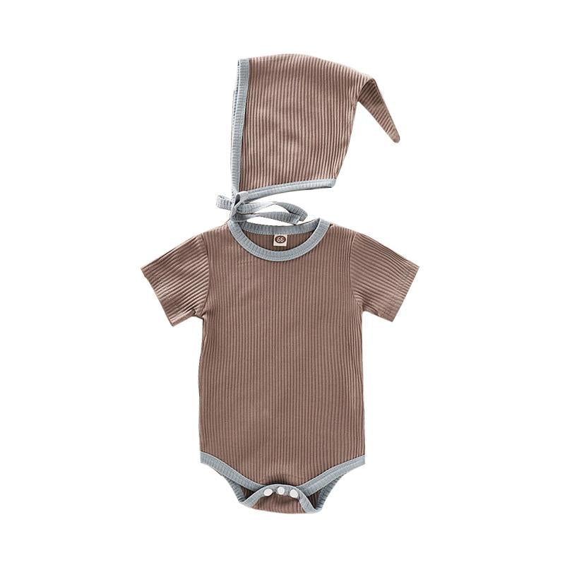 Two-Piece Baby Ribbed Onesie With Hat  Wholesale 8872582