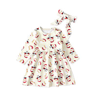 Load image into Gallery viewer, 2 Pieces Kid Girl Christmas Santa Dress &amp; Headband Wholesale 54155009
