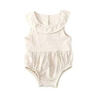 Load image into Gallery viewer, Baby Girl Ruffle Collar Solid Color Onesie Wholesale 76251436
