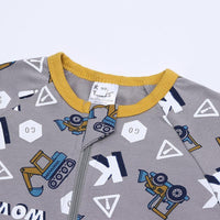 Load image into Gallery viewer, Baby Boy Zipper Dinosaur Print Romper Wholesale 375114
