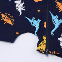 Load image into Gallery viewer, Baby Boy Zipper Dinosaur Print Romper Wholesale 375114

