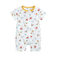 Load image into Gallery viewer, Baby Boy Zipper Dinosaur Print Romper Wholesale 375114
