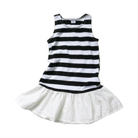Load image into Gallery viewer, Kid Girl Stripe Ruffle Hem Tank Dress Wholesale 59911092
