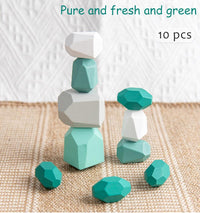 Load image into Gallery viewer, 30 Pcs Colorful Wooden Stacking Rock Toy Wholesale 4597430
