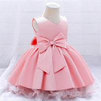 Load image into Gallery viewer, Little Girl Bow Front Mesh Princess Dress Wholesale 85161274
