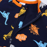 Load image into Gallery viewer, Baby Boy Zipper Dinosaur Print Romper Wholesale 375114
