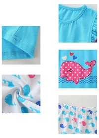 Load image into Gallery viewer, 6 Packs Kid Girl Dolphin Print Top With Shorts Set Wholesale 3450102
