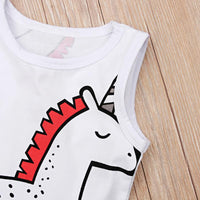 Load image into Gallery viewer, Baby Girl Unicorn Print Tank Dress Wholesale 2865023
