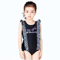 Load image into Gallery viewer, One-piece Girl Mermaid Print Swimsuit And Hat Wholesale 4469606
