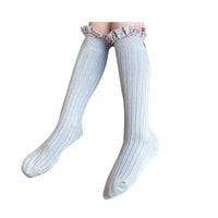Load image into Gallery viewer, Kid Girl Floral Trim Knee High Socks Wholesale 39911304
