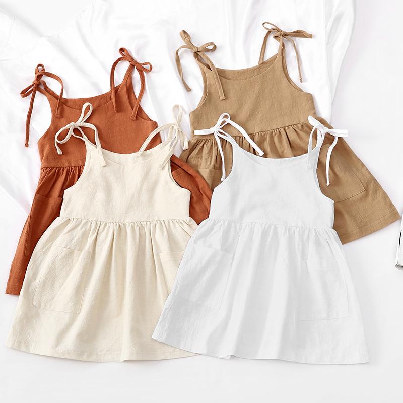 Little Girl Plain Cami Dress Wholesale 43691438