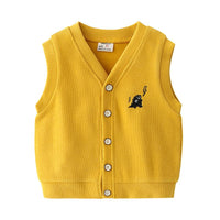 Load image into Gallery viewer, Kid Boy Embroidery Dinosaur Button Sweater Vest Wholesale 3556656
