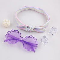 Load image into Gallery viewer, Little Girl Flower Frame Sunglasses And Headband Set Wholesale 8970060

