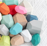 Load image into Gallery viewer, 30 Pcs Colorful Wooden Stacking Rock Toy Wholesale 4597430
