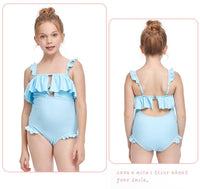 Load image into Gallery viewer, Kid Girl Bow Decor One Piece Swimsuit Wholesale 9753496
