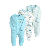 Load image into Gallery viewer, 3-pack Infant Unisex Print Cartoon Footie Jumpsuit Wholesale 17312088
