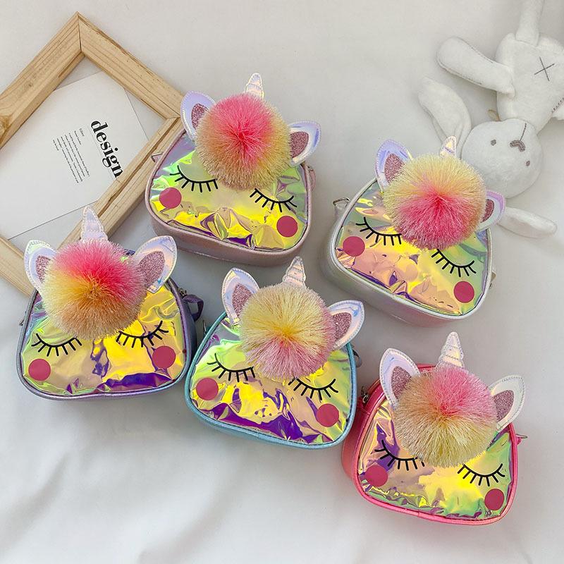 Little Girl Pom Pom Cartoon Unicorn Bag Wholesale 08621056