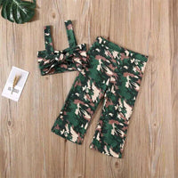 Load image into Gallery viewer, Two-Piece Girl Camo Outfit Knotted Cami Top And Pants Wholesale 8192563
