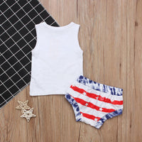 Load image into Gallery viewer, Baby Toddler American Dude Or Baby Outfit Tank Top Match Stripe Shorts Set Wholesale 9063020
