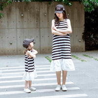 Load image into Gallery viewer, Kid Girl Stripe Ruffle Hem Tank Dress Wholesale 59911092
