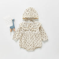Load image into Gallery viewer, 2 Pieces Baby Girl Muslin Floral Bodysuit And Hat Wholesale 6172250
