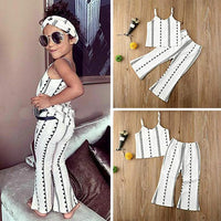 Load image into Gallery viewer, 2 Pieces Kid Girl Geometric Print Set Cami Top With Flared Pants Wholesale 7894965
