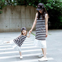 Load image into Gallery viewer, Kid Girl Stripe Ruffle Hem Tank Dress Wholesale 59911092
