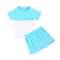 Load image into Gallery viewer, 2 Pieces Kid Colorblock Set Raglan Sleeve Tee With Shorts Wholesale 2525067

