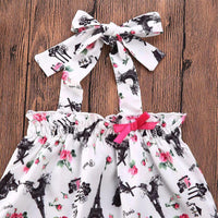 Load image into Gallery viewer, Two-Piece Little Girl Set Flower Tower Pattern Halter Neck Neck Top And Shorts  Wholesale 0700560
