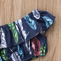 Load image into Gallery viewer, 2 Pieces Kid Girl Allover Leather Print Off Shoulder Top With Shorts Set Wholesale 1529551
