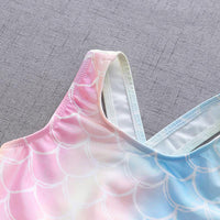 Load image into Gallery viewer, Kid Girl Mermaid One Piece Mesh Tank Swimsuit And Hat Wholesale 14331104
