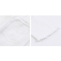 Load image into Gallery viewer, Little Girl White Distressed Pants Wholesale 46041754
