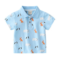 Load image into Gallery viewer, Sumer Animal Print Kid Boy Polo Shirt Wholesale 4697638
