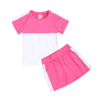 Load image into Gallery viewer, 2 Pieces Kid Colorblock Set Raglan Sleeve Tee With Shorts Wholesale 2525067
