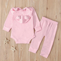 Load image into Gallery viewer, 2 Pieces Set Baby Solid Color Hooded Bodysuit And Pants Wholesale 9091021
