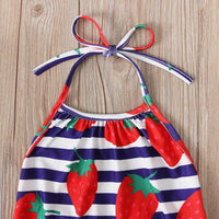 Load image into Gallery viewer, Little Girl Fruit Print Halter Jumpsuit Wholesale 5809048
