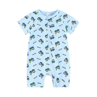 Load image into Gallery viewer, Baby Boy Zipper Dinosaur Print Romper Wholesale 375114
