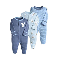 Load image into Gallery viewer, 3-pack Infant Unisex Print Cartoon Footie Jumpsuit Wholesale 17312088

