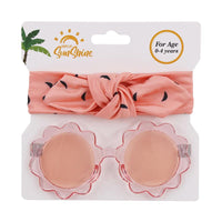 Load image into Gallery viewer, Little Girl Flower Frame Sunglasses And Headband Set Wholesale 8970060
