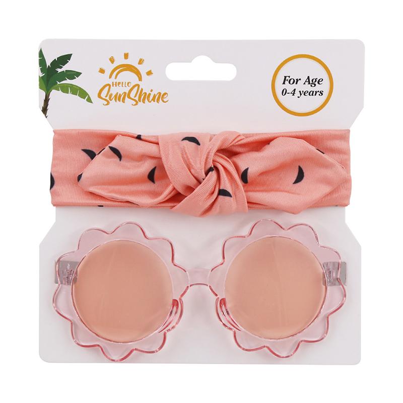 Little Girl Flower Frame Sunglasses And Headband Set Wholesale 8970060