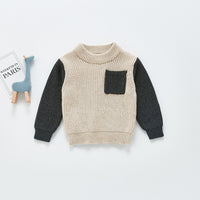 Load image into Gallery viewer, Pocket Color Blocking Knitted Sweater For Baby Boy Wholesale 1923171

