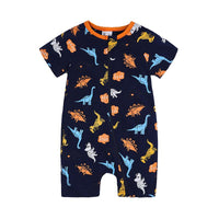 Load image into Gallery viewer, Baby Boy Zipper Dinosaur Print Romper Wholesale 375114

