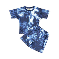 Load image into Gallery viewer, Two Pieces Kid Girl Tie Dye Set Crew Neck Tee And Shorts  Wholesale 019615

